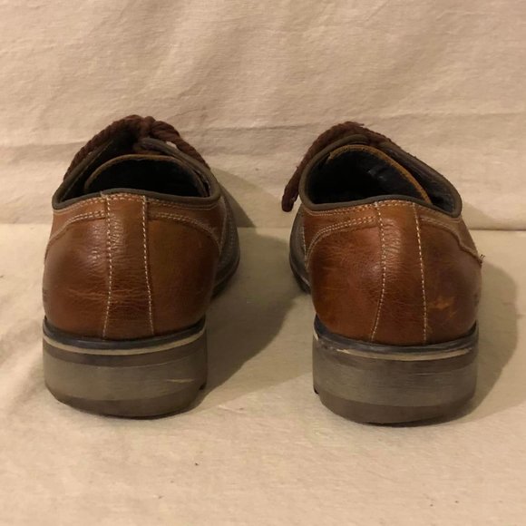 Size 11M Men's Kenneth Cole Reaction All Weather Sole Brown Leather Shoes - Picture 3 of 10